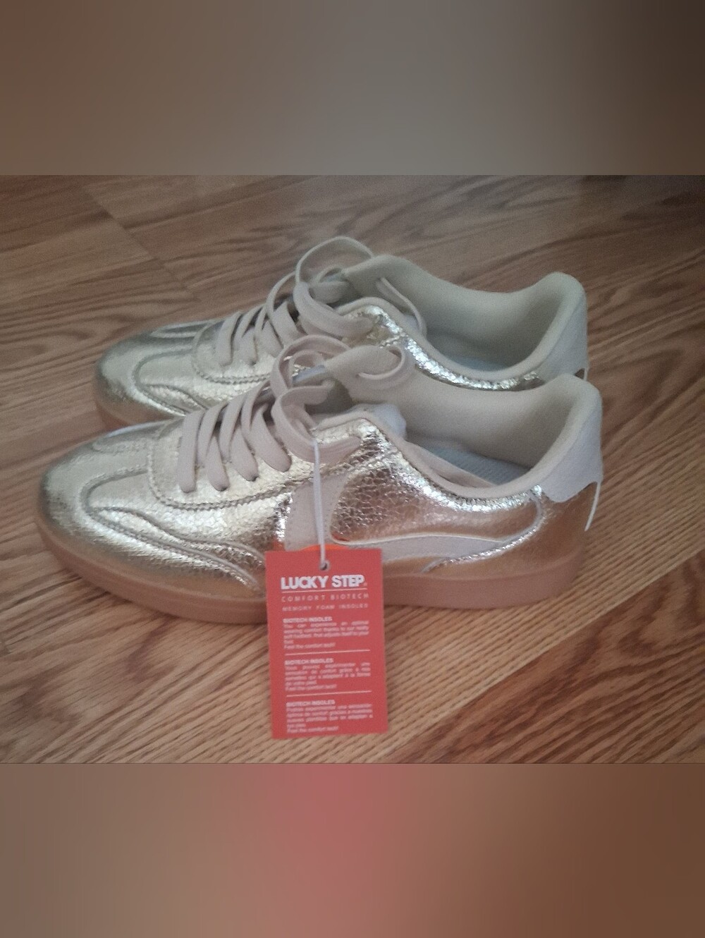 Gold Sneakers Size 8